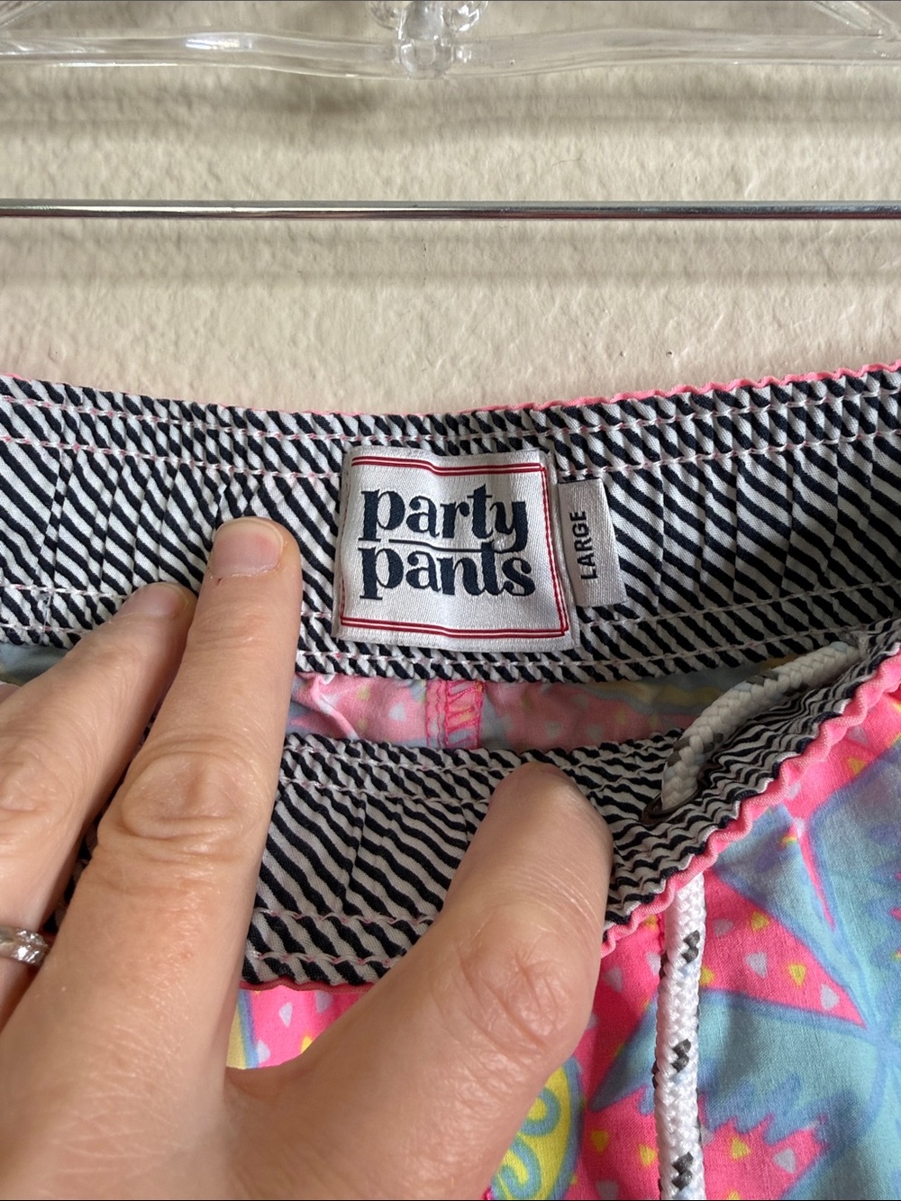 Party Pants men’s swim shorts large pink blue vacation vibes - Picture 4 of 5
